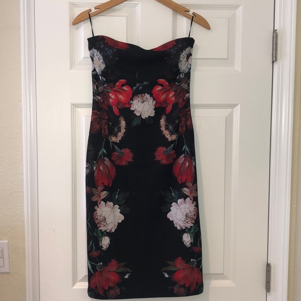Express Black Floral Dress size 4